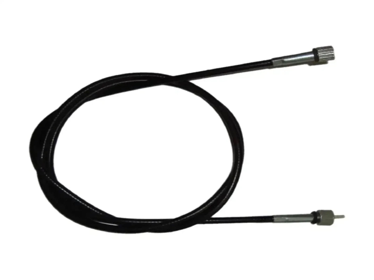 Speedometer cable with black housing and metal ends for motorbike gauges