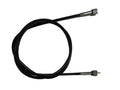 Black speedometer cable with metal ends, looped for display