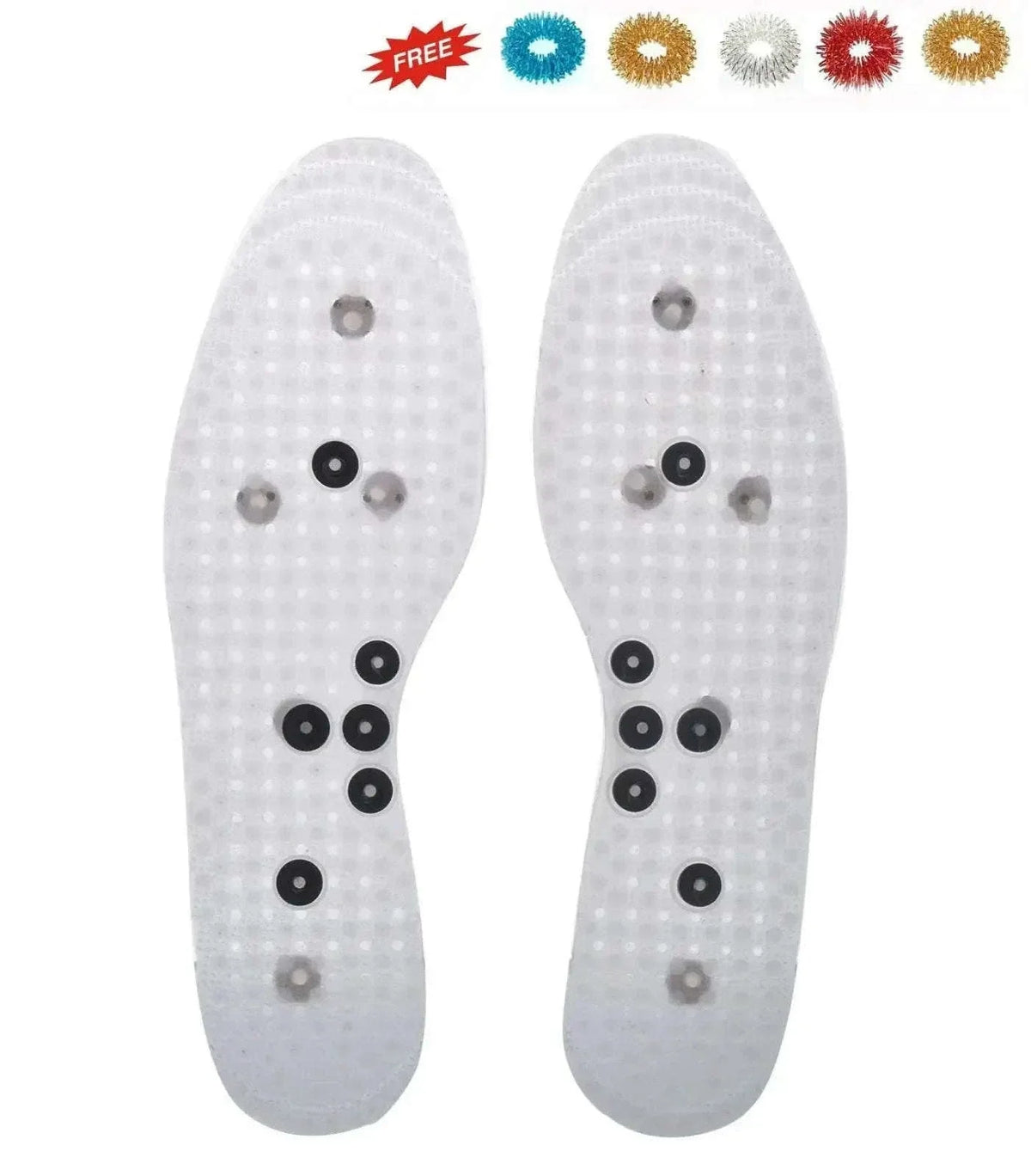 Magnetic Foot Insoles with Acupressure and Free Sujok Rings - bestsparestore