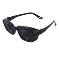 Acupressure magnetic spectacles with dark frame and round pressure nodes