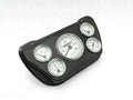 Black speedometer mounting plate for Jeep Willys with white-faced gauges