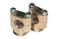 Brass motorcycle handlebar riser clamps with hex bolts