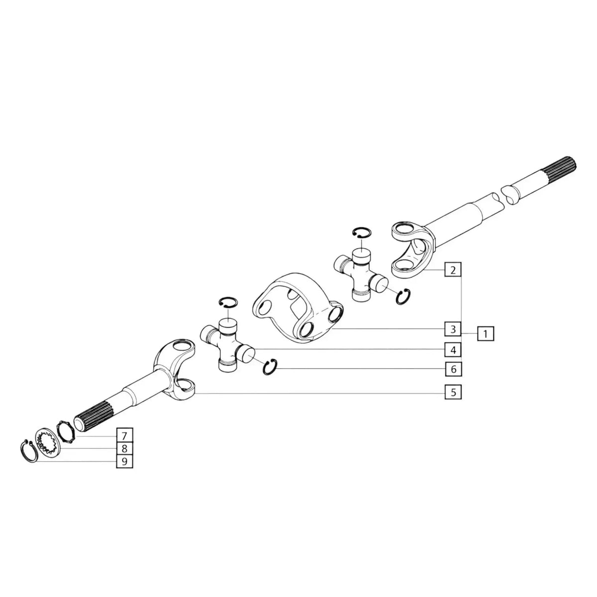 Double-Joint Assembly for Mahindra Tractor, includes joints and connecting parts for optimal performance.