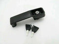 JCB 3DX 3CX door lock handle in black plastic with two accompanying keys for secure locking