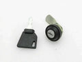 Bonnet hood lock with key and mounting bracket, black and green