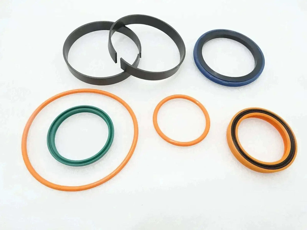 Rubber seal kit with black, blue, green, orange and tan O-rings