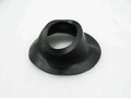 Rubber seal with flared base and circular opening, dark black
