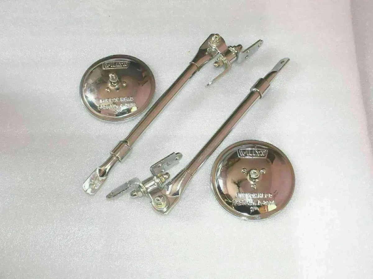 Jeep Willys MB Chromed Mirrors with Adjustable Arms Pair