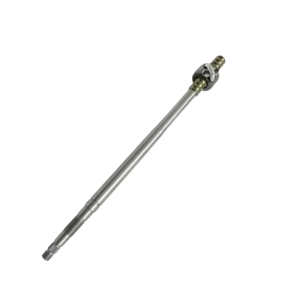 Steering shaft with U-joint yoke and long silver tube