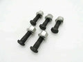 Wheel studs with hex nuts, black and silver threaded fasteners