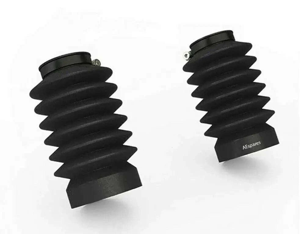Fork gaiter set with two black accordion rubber boots for front fork