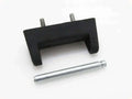 Black hinge block assembly with bolts and steel pin shaft
