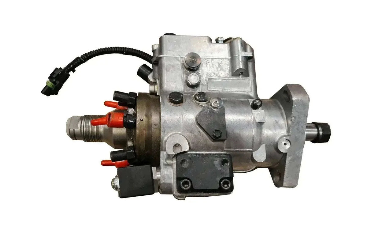 Fuel injection pump with fuel inlet flange and wiring harness connectors