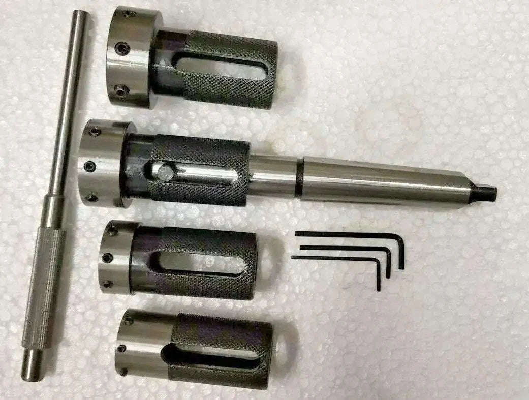 Lathe tailstock die holder set of 4 with MT4 floating shanks