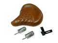 Leather Front Solo Brown Saddle Seat Diamond Stitch FIT FOR Royal Enfield Classic - bestsparestore