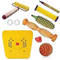 Massager tools combo kit featuring power mat and foot roller for stress relief