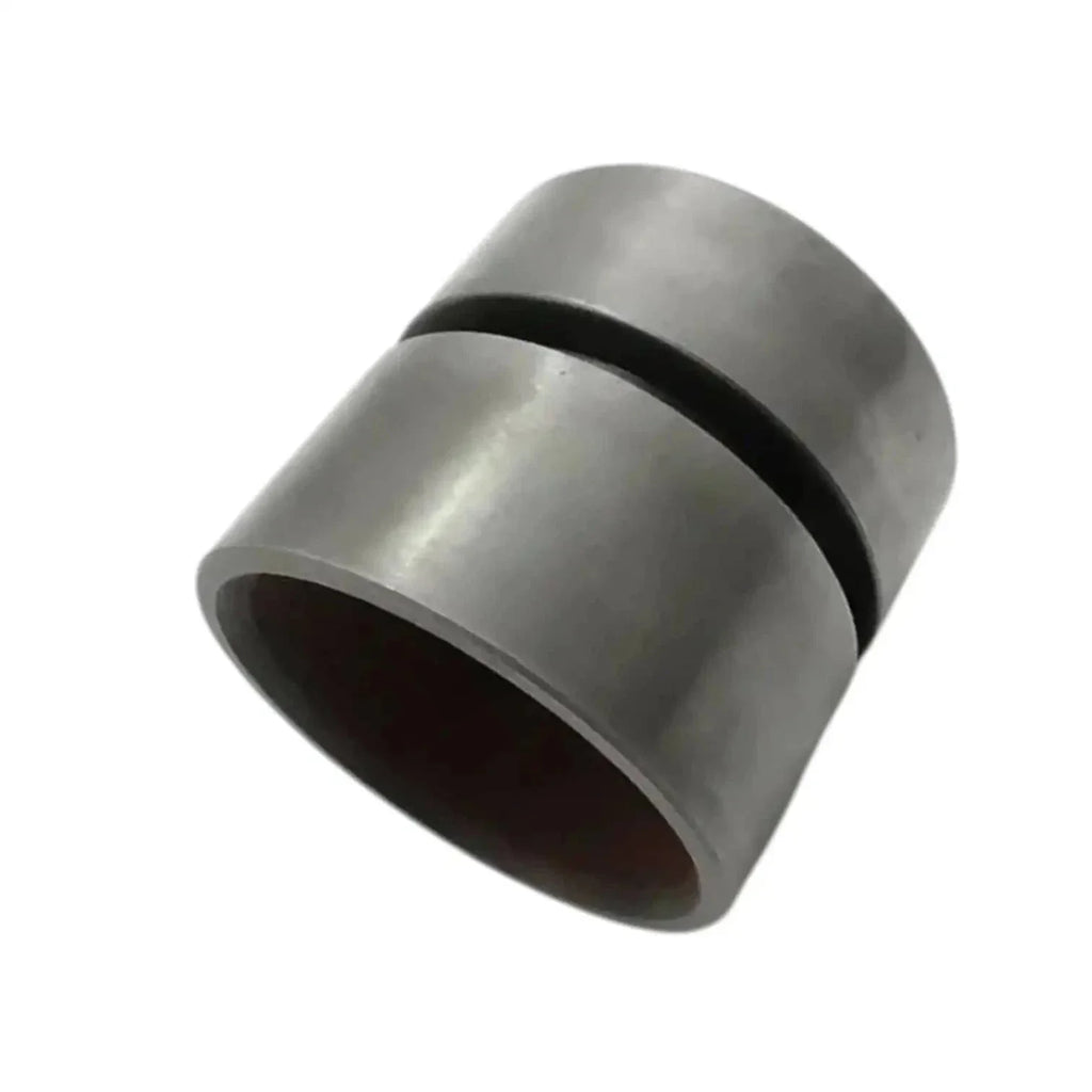 Hydraulic piston bushing with exposed black ring groove, silver metal