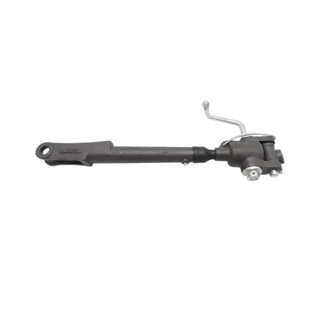 Dark metal long linkage arm with pivot bracket and curved support rod