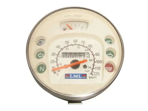 New 120km/H/80 Mph White Speedometer for Vespa LML Lusso 80/125/150 Best Spare Store