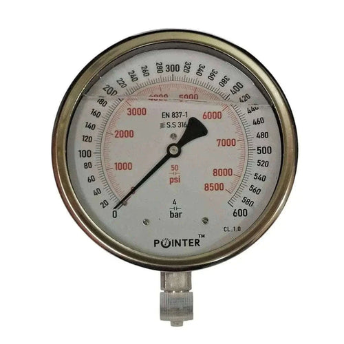 New 150MM Dual Scale High Pressure Gauge - 600 BAR 8500 PSI Best Spare Store