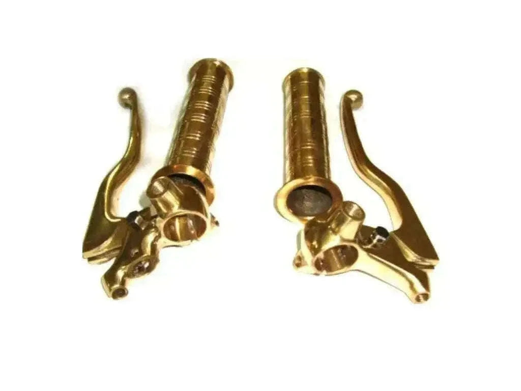 New 7/8" Heavy Brass Handlebar Grips & Lever Set For Royal BIKES NON DISC Best Spare Store