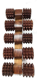 New 8 Roller Accupressure Brown Wooden Hand Roller Best Spare Store
