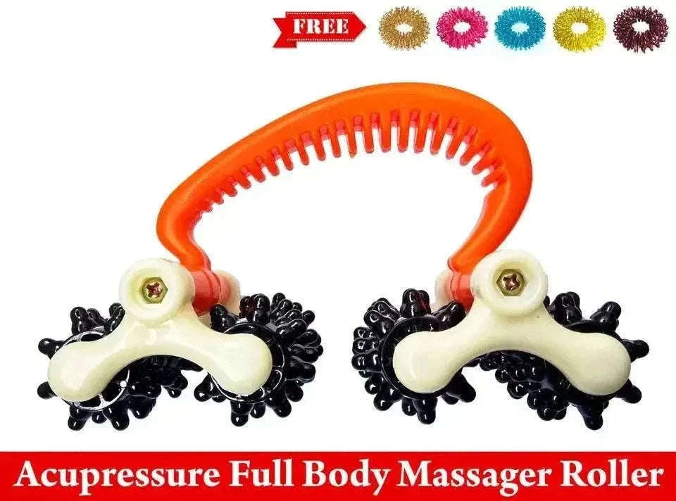 New Acupressure Roller Massager - 4 Wheels Pain Relief Tool Best Spare Store