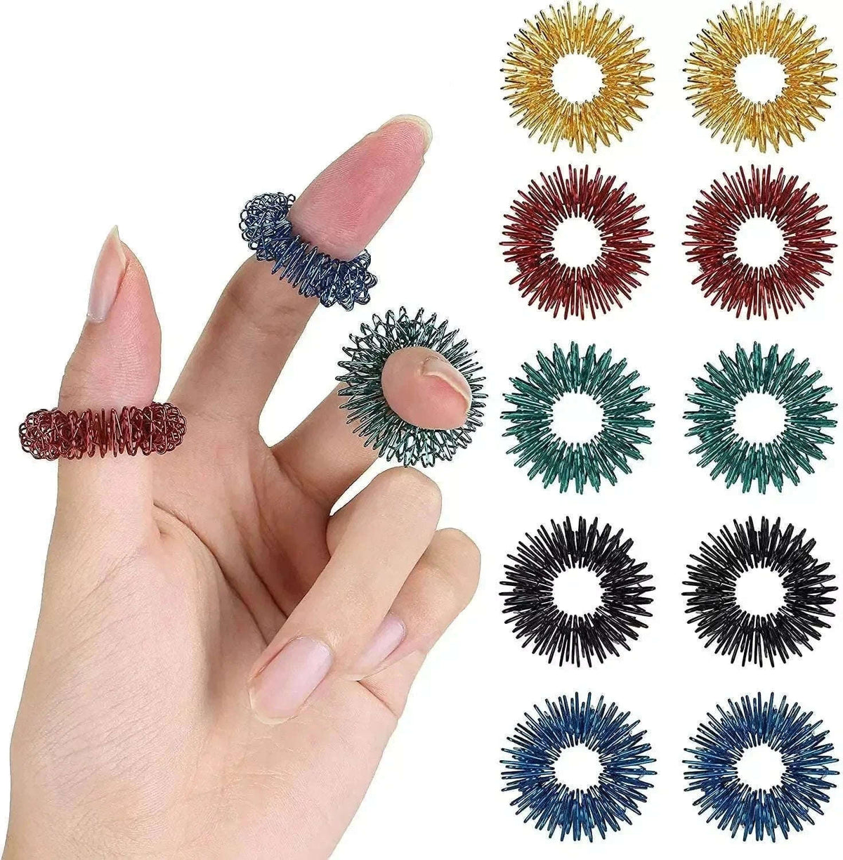 New Acupressure Sujok Therapy Finger Massager Rings Set of 250 - bestsparestore Best Spare Store