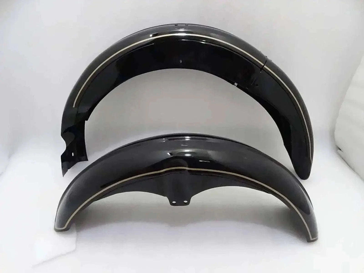 New AJS FRONT AND REAR BLACK PAINTED MUDGUARD SET (PRE-DRILLED) Best Spare Store