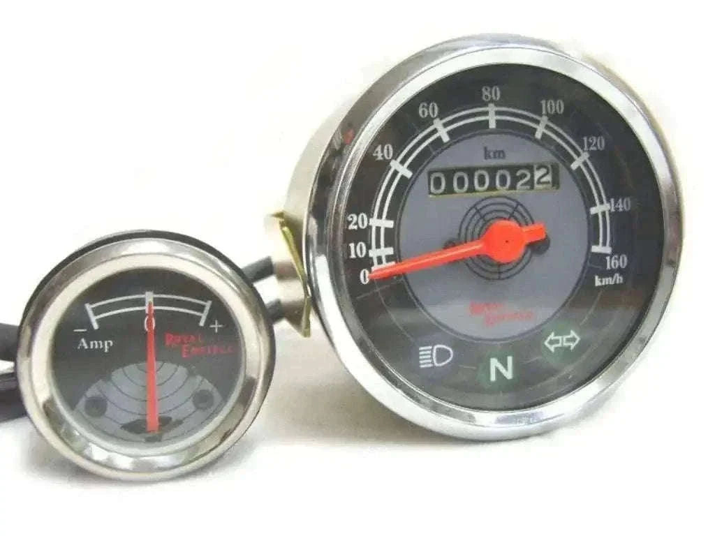 New Black & Grey Face RE Speedo 0-160 & Ammeter Best Spare Store