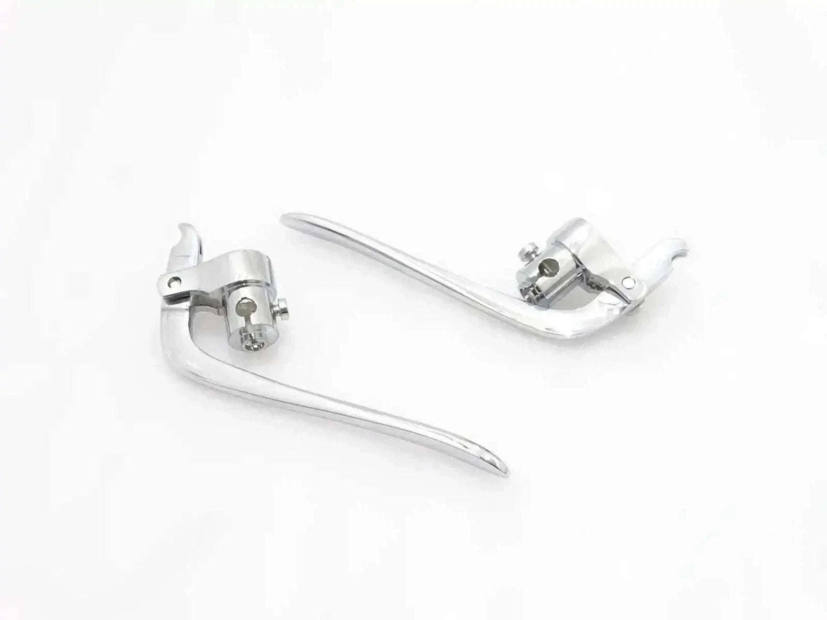New BRASS CHROMED INVERTED / REVERSE LEVERS PAIR 1" HANDLE BAR VINTAGE BIKES Best Spare Store
