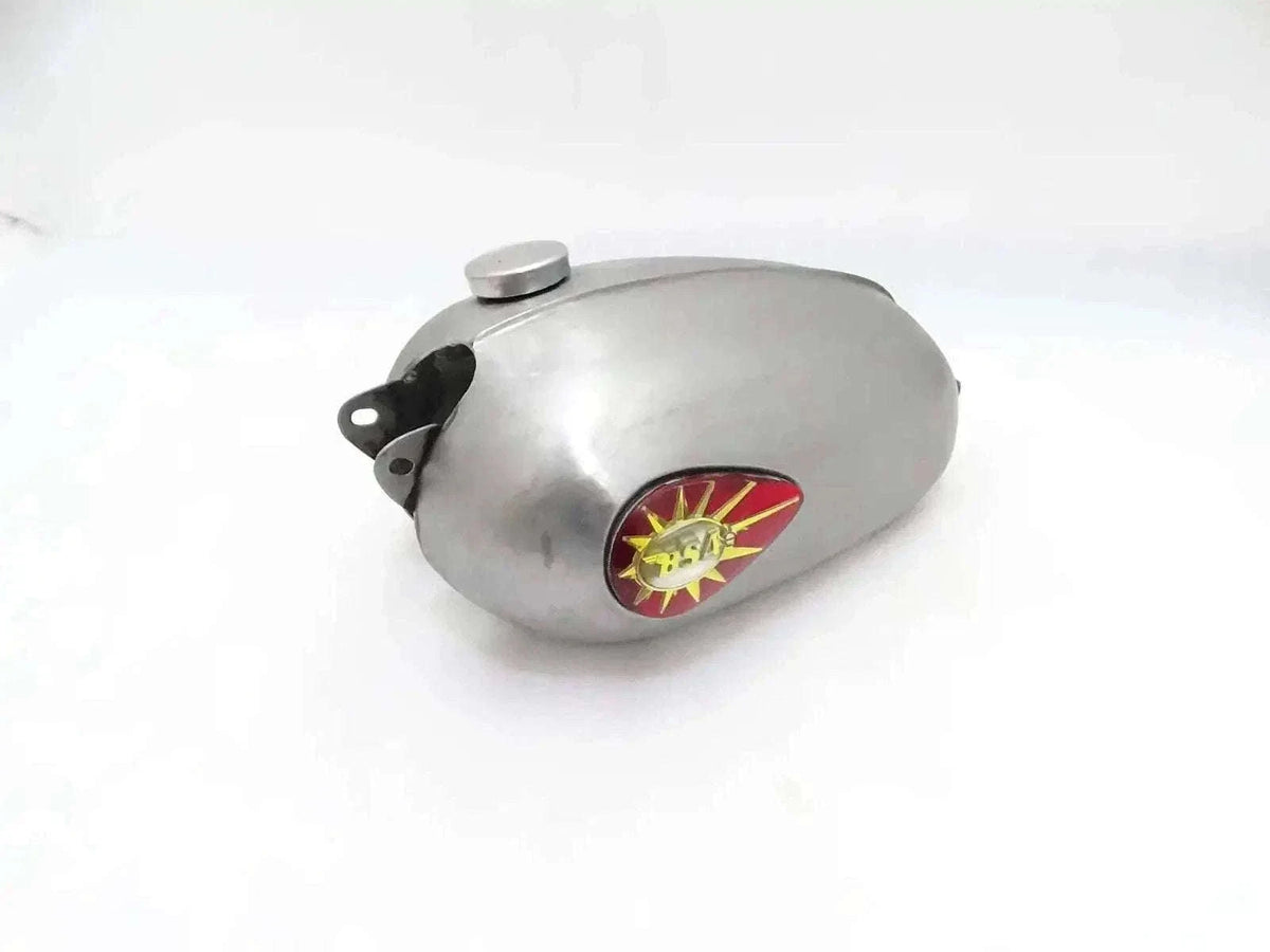New BSA BANTAM D7 1965 RAW STEEL PETROL TANK WITH BADGES AND CAP Best Spare Store