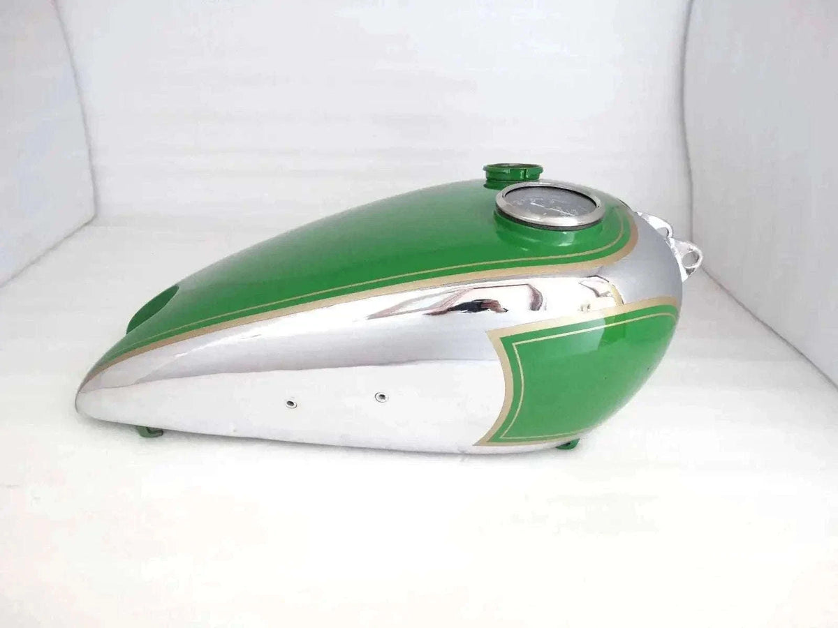 New BSA C10 C11 GREEN PAINTED CHROMED PETROL TANK WITH REPLICA SMITH SPEEDO Best Spare Store