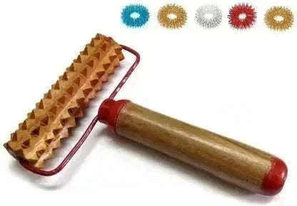New Energy Mega Wooden Hand Roller Body Massager with Handle & 5pcs Finger Rings Best Spare Store