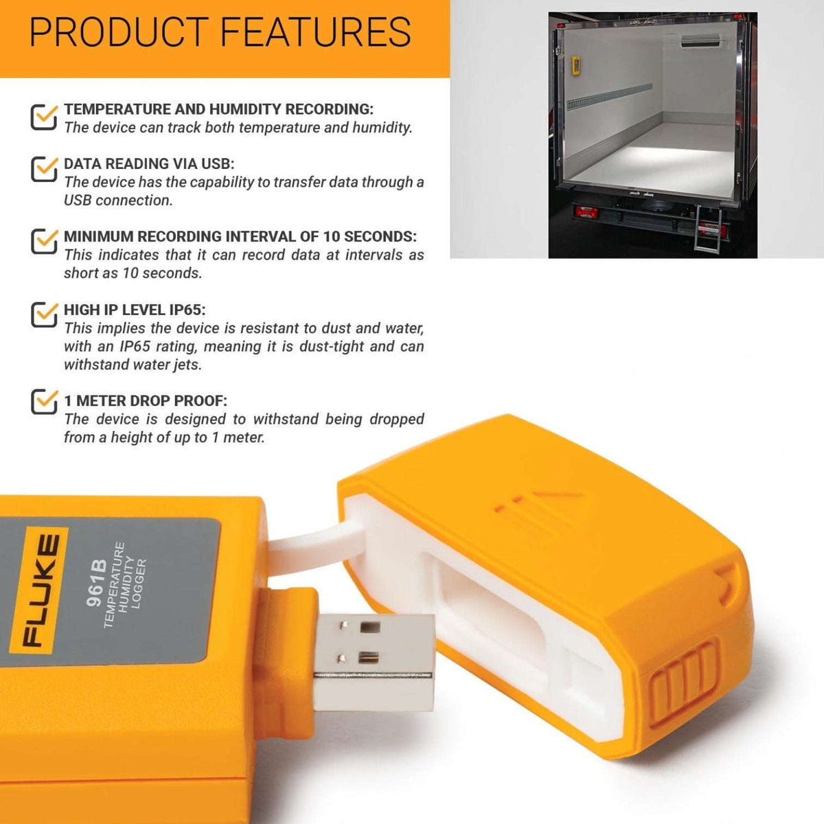 New Fluke 961B Temperature Data Logger with External Sensor Best Spare Store