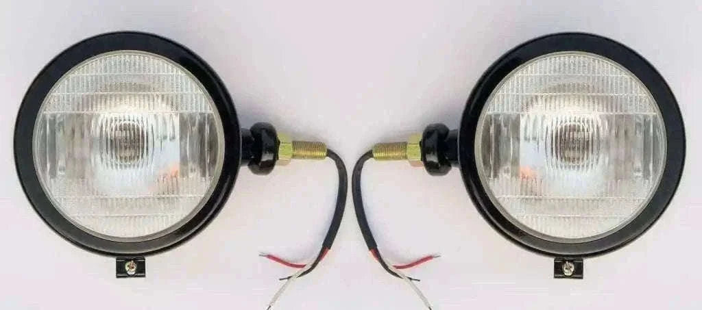 New Headlights Set LH-RH Black With Bulb for Massey Ferguson 35 Tractor Best Spare Store