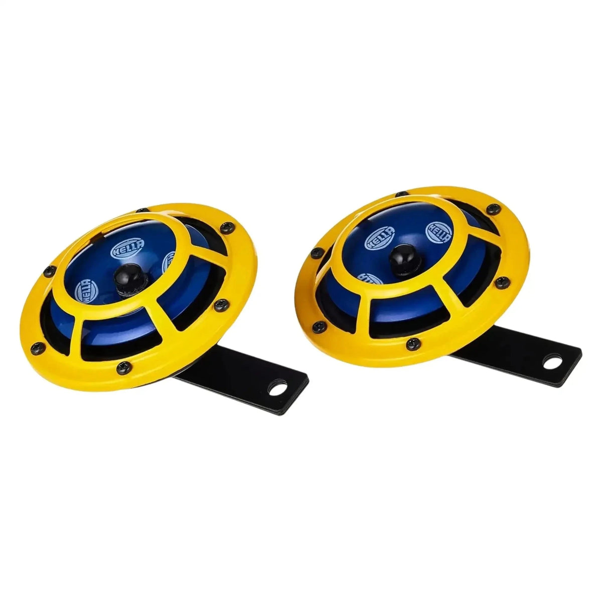 New Hella 12V Yellow Grill Panther Dual Sharp Tone Horn Set Best Spare Store