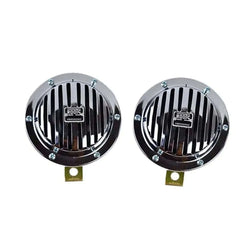 New HELLA Chrome Disc Type Horn Set 12V Pair Best Spare Store