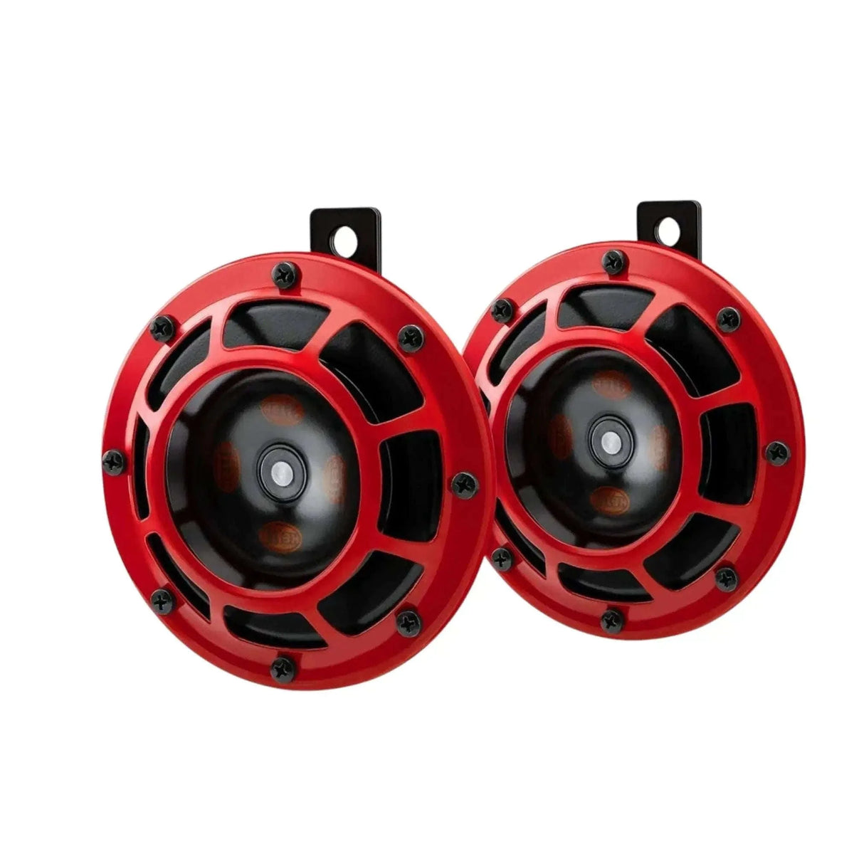 New HELLA Red Grill Supertone Horn Set 12V (Pair) - High Performance Best Spare Store