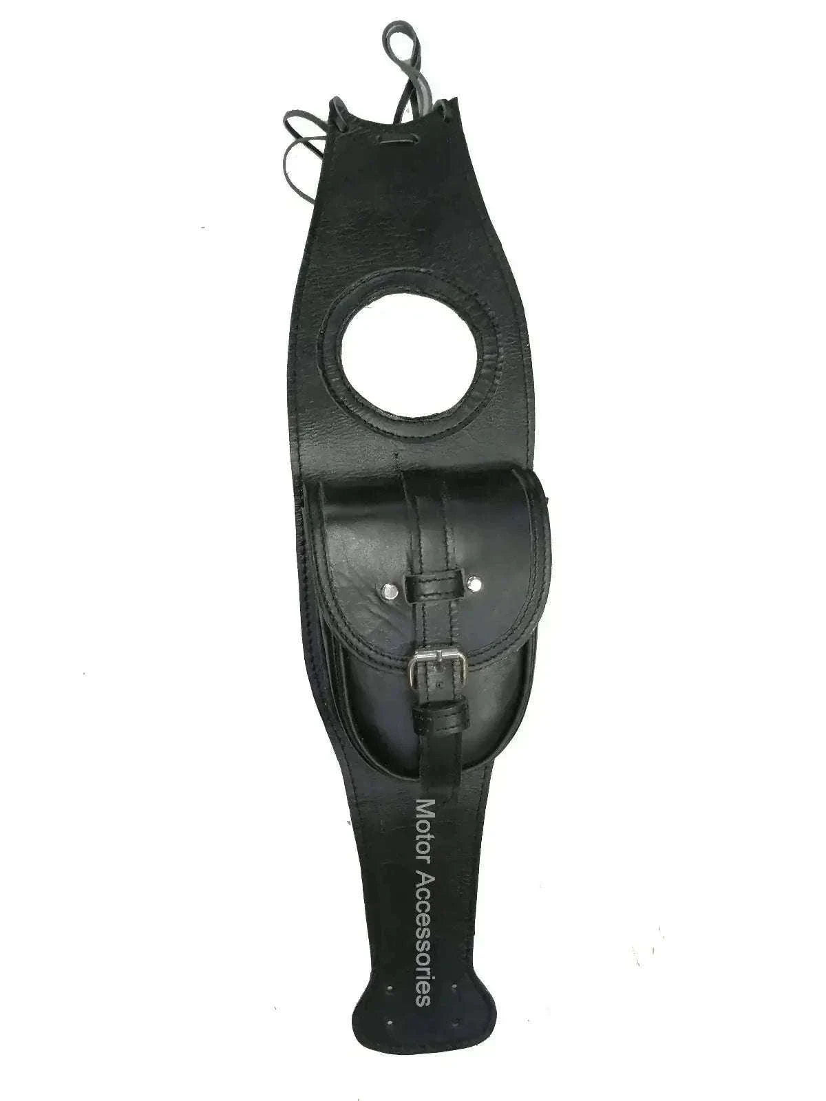 New Pure Leather FIT FOR Royal Enfield Interceptor 650cc Tank Belt Panel Black with Pocket Best Spare Store