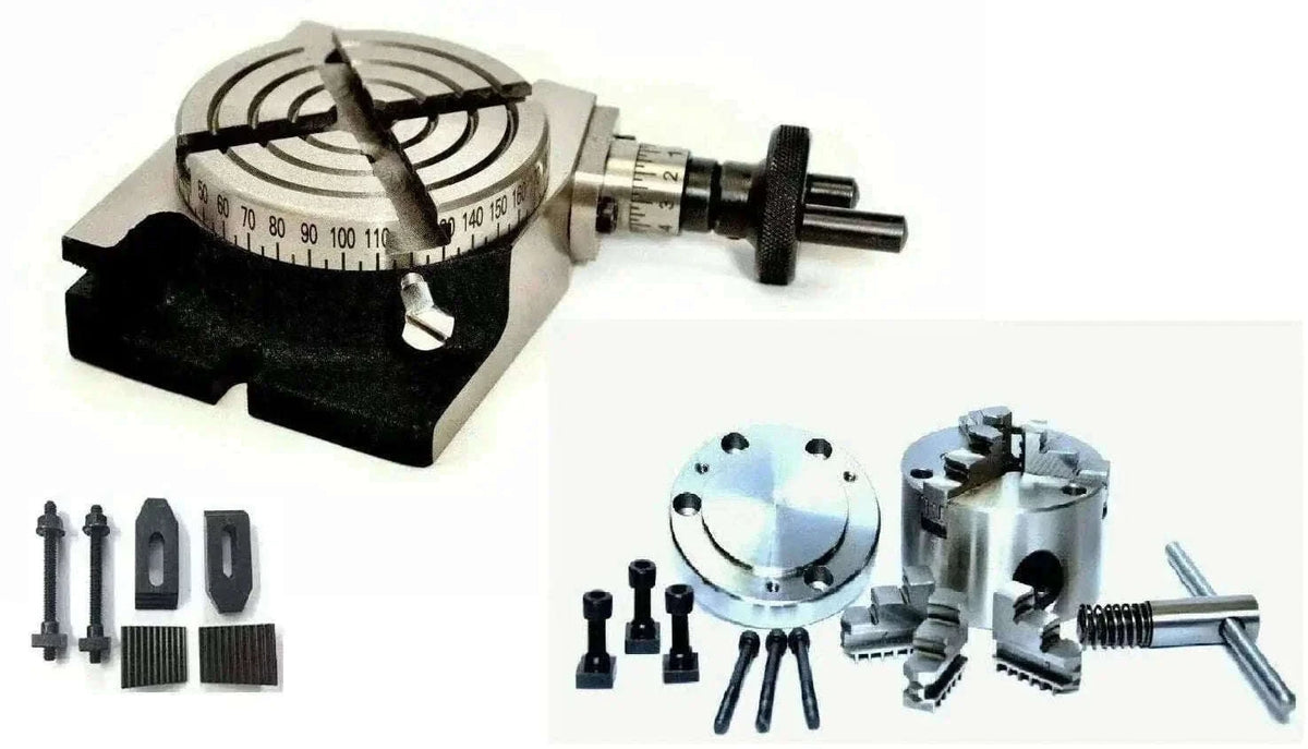 New Rotary Table 3/80mm With 80 MM 3 JAW SELF Centering Chuck Backplate Best Spare Store