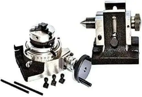 New Rotary Table 4/100mm With 65mm Mini Scroll Lathe Chuck Single Bolt Tailstock Best Spare Store
