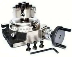 New Rotary Table 4/100MM with 70MM Independent Chuck Backplate Best Spare Store