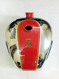 New Royal Enfield 4 Gallon (approx) Chrome & Red Painted Fuel Tank 1990's Model Best Spare Store