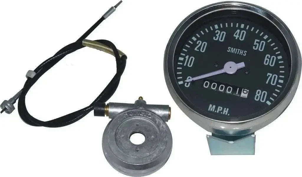 New Smith Speedometer 0-80 Mph +54 Inches Speedometer Cable+ 2:1 Hub Drive Best Quality Best Spare Store