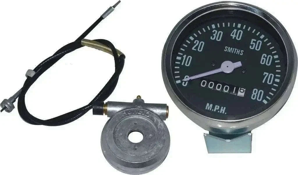 New Smith Speedometer 0-80 Mph +54 Inches Speedometer Cable+ 2:1 Hub Drive Free Ship Best Spare Store