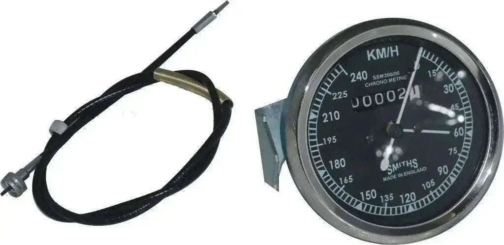 New Smith Speedometer Black Faced 0-240 Kph +54 Inches Speedometer Cable Best Quality Best Spare Store