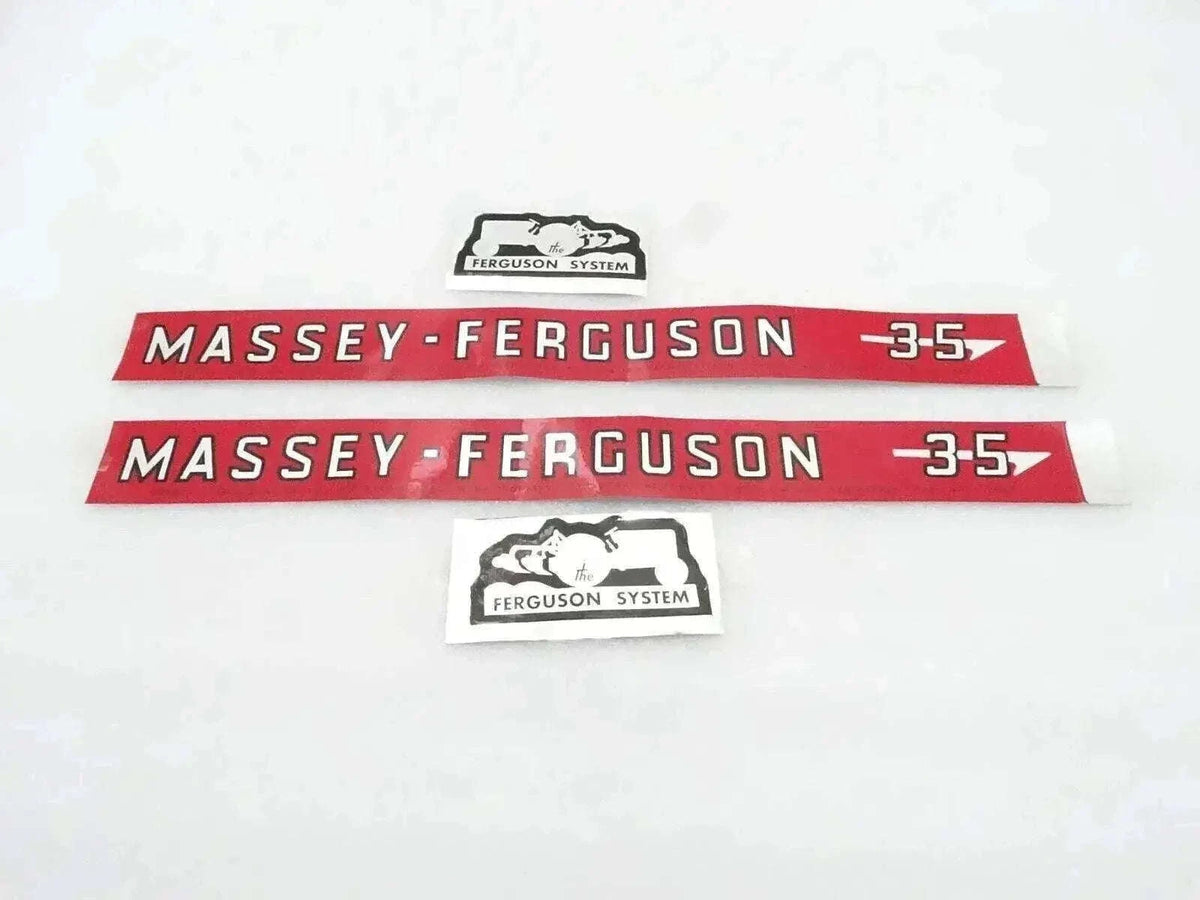 New Tractor Bonnet Decal Sticker Set for Massey Ferguson MF35 Best Spare Store