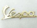 New Vespa Brass Legshield Script Badge With Rivets VBB VBA Super Sprint Best Spare Store