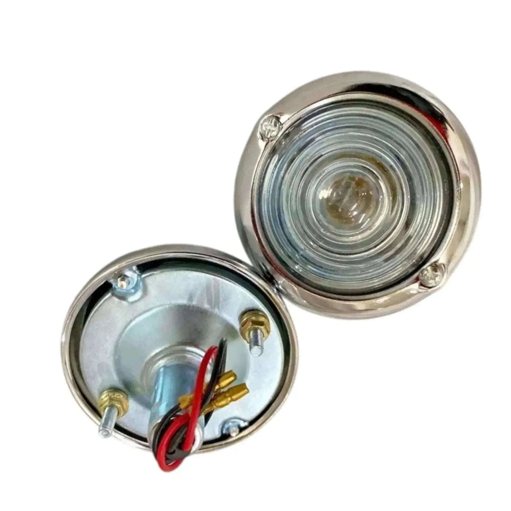 New Willys / Jeep Parking Turn Signal Indicator Light - Clear Glass Chrome Best Spare Store